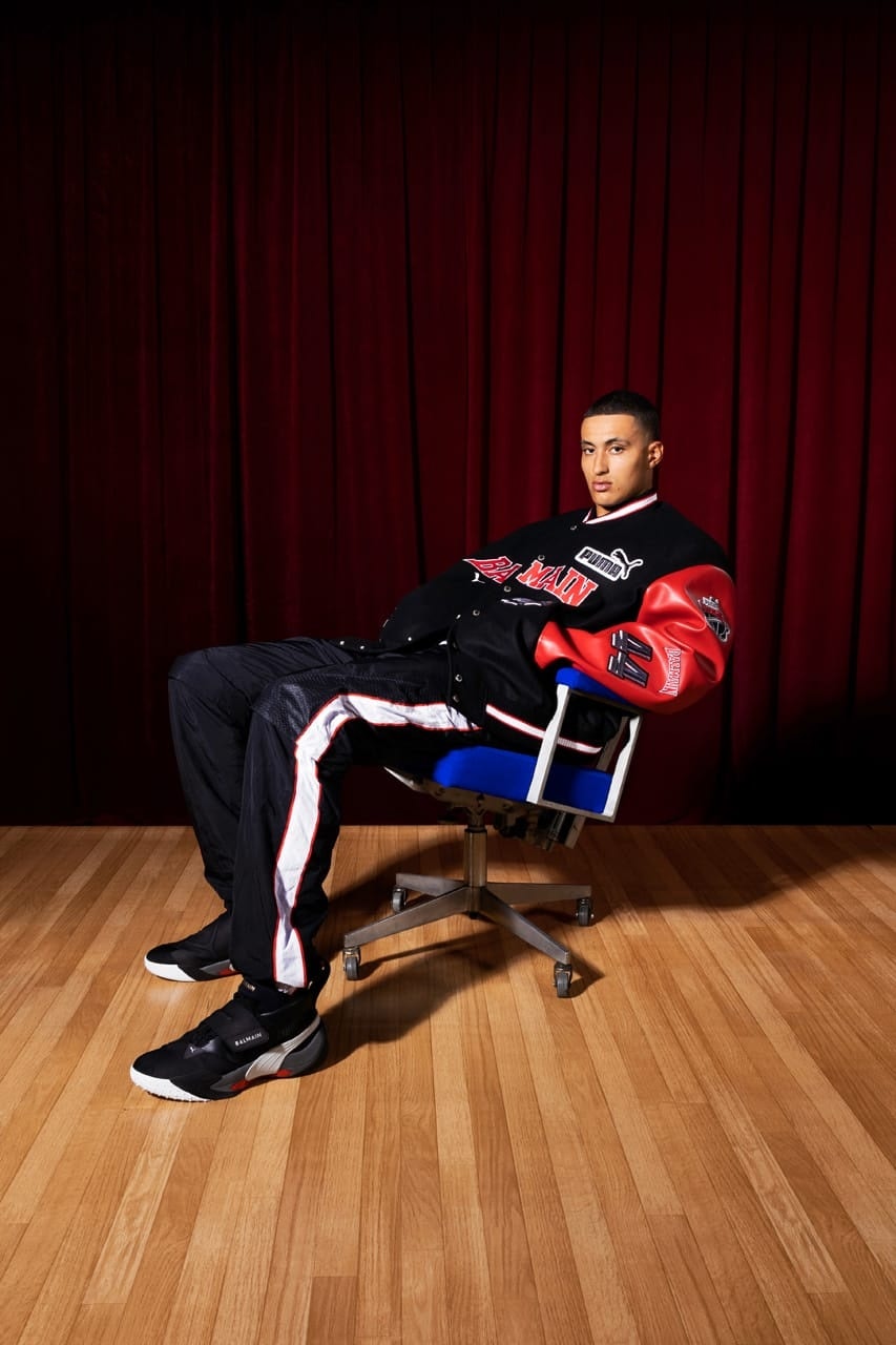 Balmain and Puma have launched a co-branded Court sneaker and clothing collection. Photo: Balmain x Puma