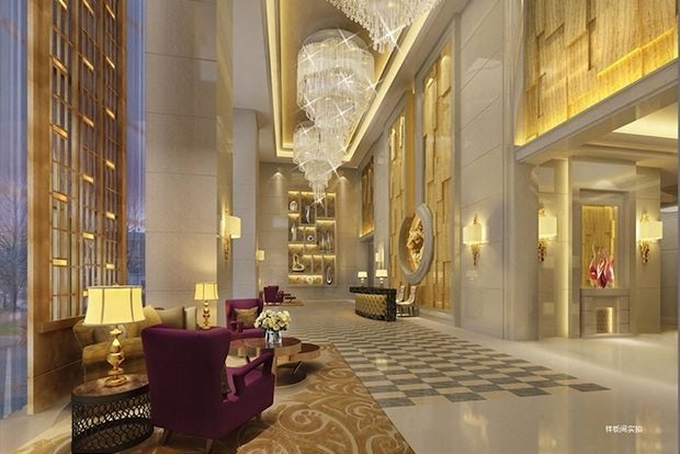 A rendering of the lobby of Fairmont's recently announced mixed-use residence and hotel project in Chengdu. (Fairmont)