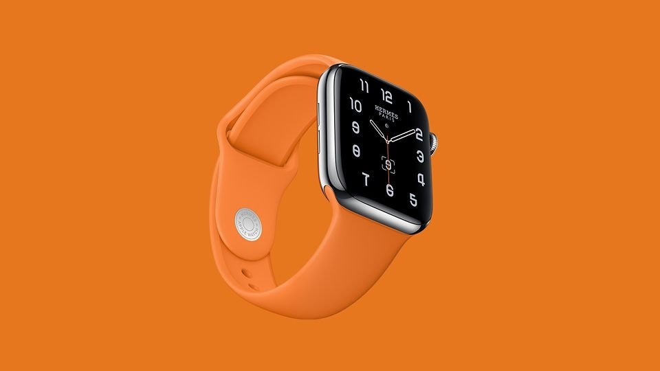 The exclusive Hermès Sport Band comes as an additional band with every Apple Watch Hermès model. Photo: Courtesy of Hermès