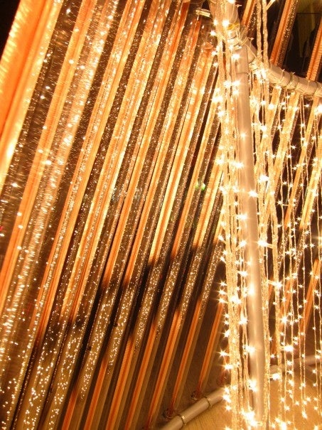 Detail of warm-light LEDs on "Solar Tree"
