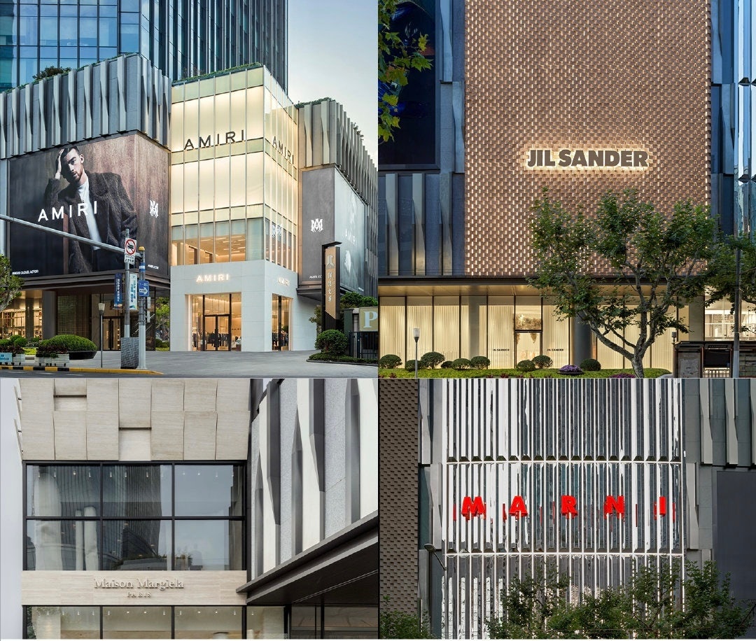 In 2022, four OTB brands – Maison Margiela, Marni, Jil Sander, and Amiri – took over the facade of JC Plaza Shanghai to open their flagships. Image: OTB's Weibo