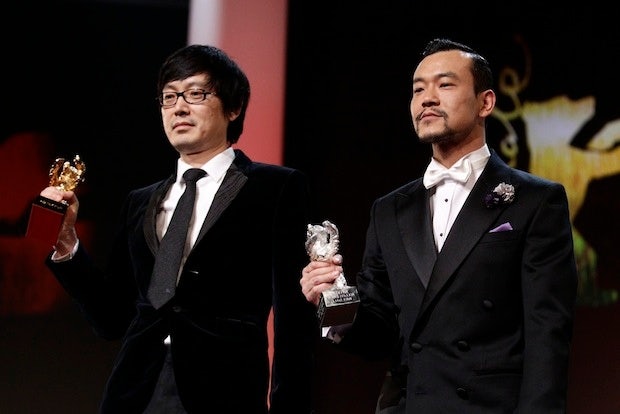 Black Coal, Thin Ice director Diao Yinan with actor Liao Fan. (Reuters/Tobias Schwarz)