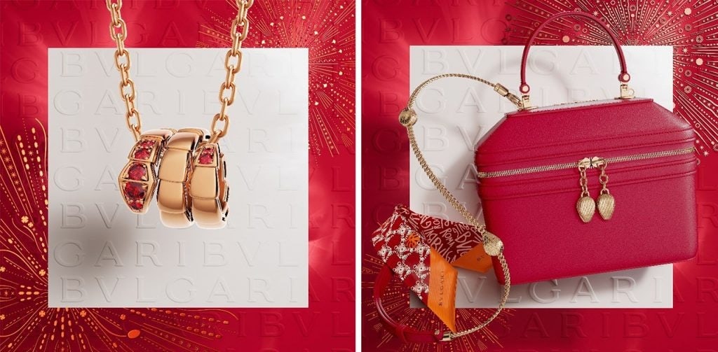 Bulgari gives its signature products a festive twist, from adding auspicious touches of red to incorporating a playful tiger motif. Photo: Courtesy of Bulgari