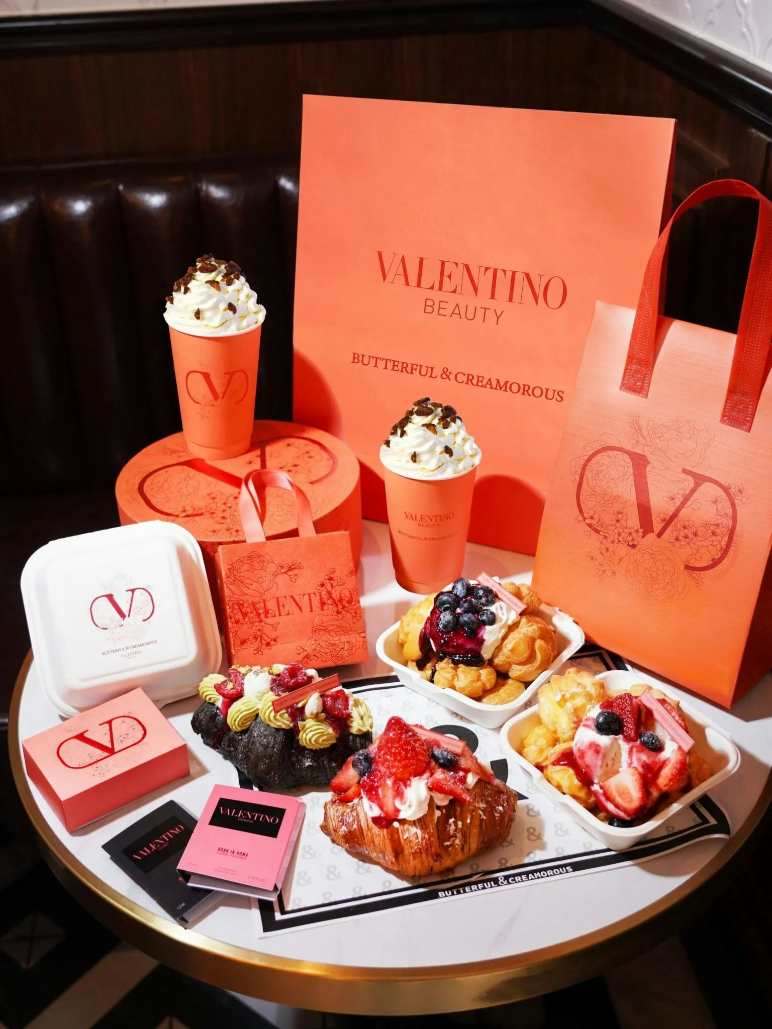 Valentino Beauty teamed up with popular chain Butterful & Creamorous to paint its Shanghai flagship spot orange earlier this year. Photo: Weibo