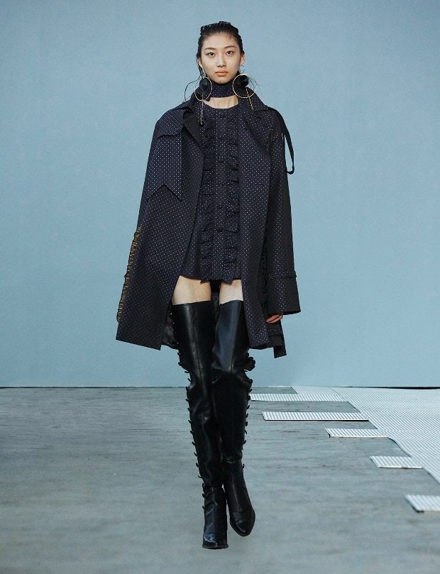 A look from Vega Zaishi Wang's AW16 collection on the runway at Fashion Now in Beijing. (Courtesy Photo)