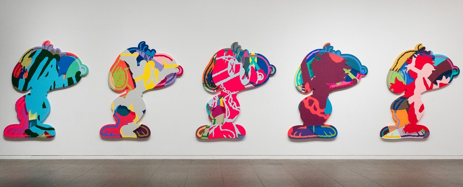 KAWS “FIVE SUSPECTS,” 2016 acrylic on canvas will be displayed at the Yuz exhibition later this March. (Courtesy of Yuz Museum, Private Collection)