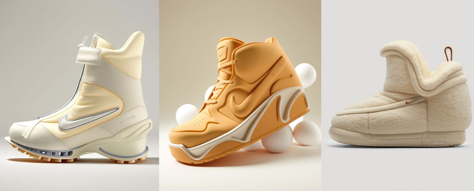 AI-rendered Jacquemus x Nike footwear by Marco Simonetti and his design studio RAL7000STUDIO. Photo: RAL7000STUDIO
