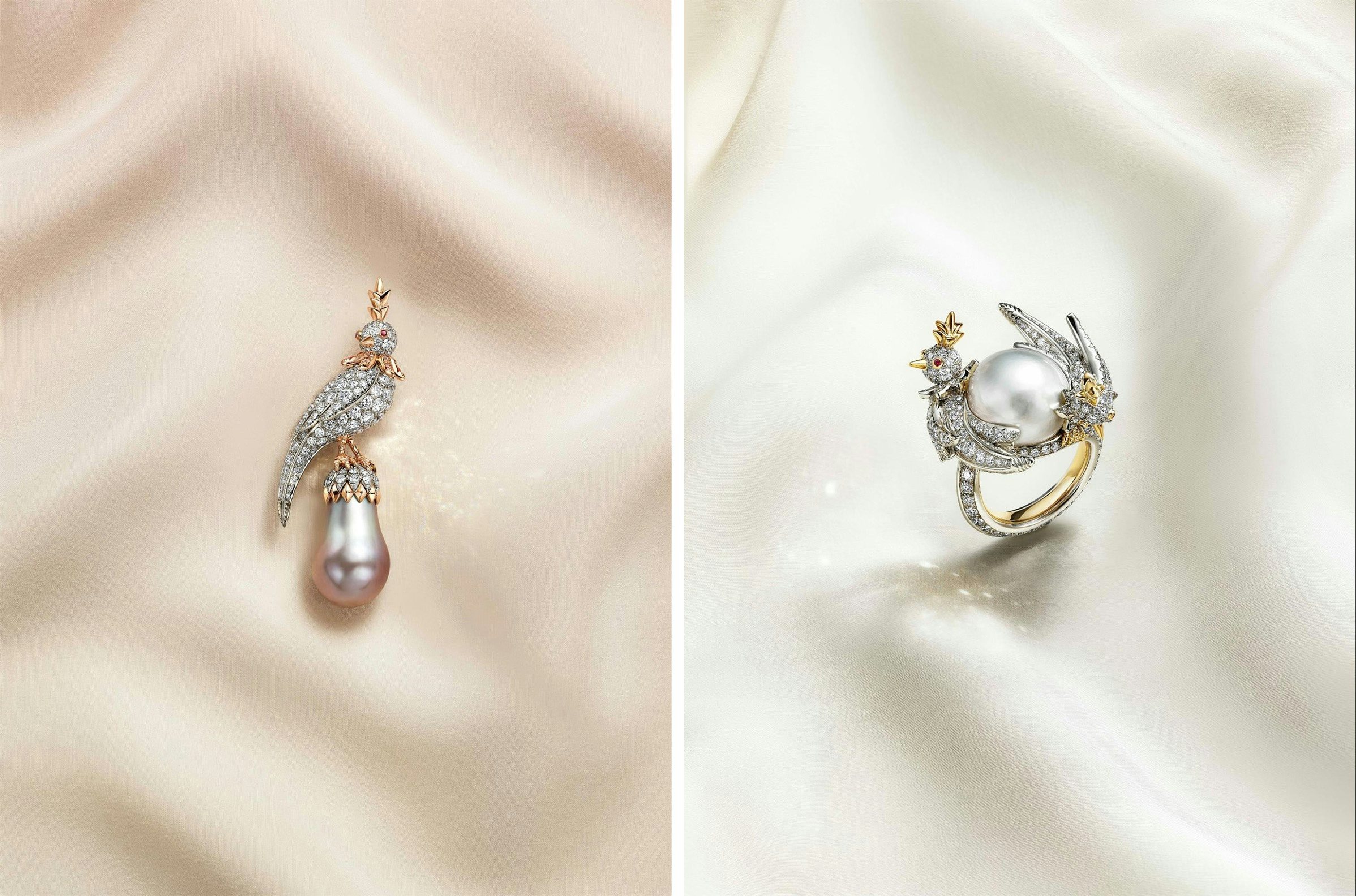 The rare natural saltwater pearls featured in the new collection are prized for their exceptional size, shape, and luster. Photo: Tiffany & Co. 