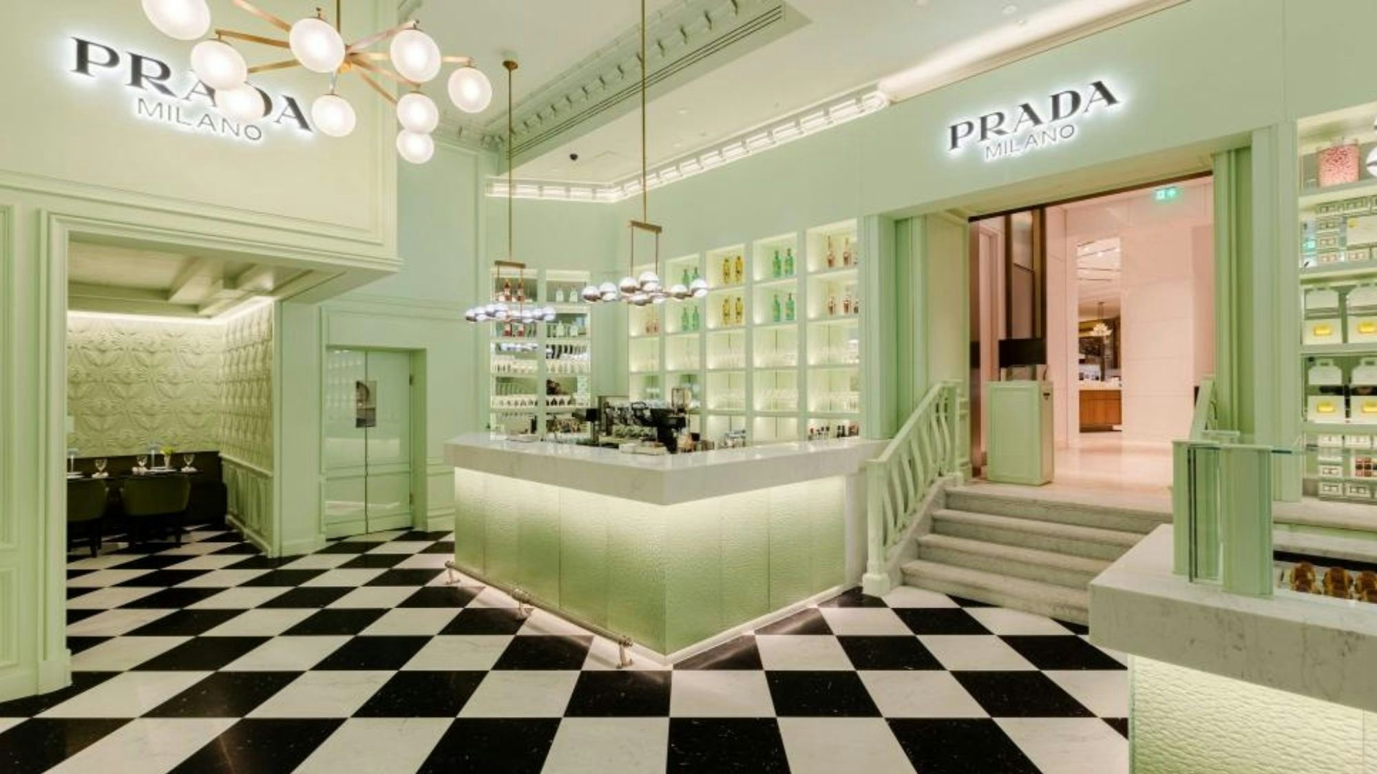 Prada has opened a cafe at London's Harrods store. Photo: Prada