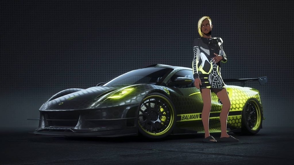 The French luxury house has joined forces with Need For Speed Unbound to bring its iconic motifs to the gaming world. Photo: Balmain