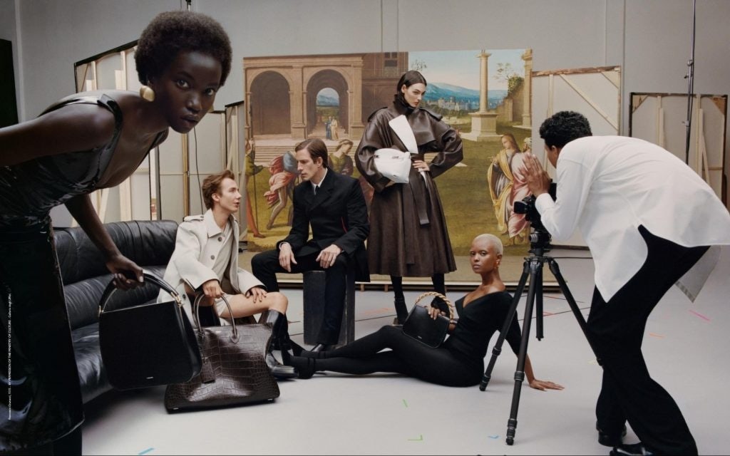Behind the scenes with members of the new Ferragamo creative community during the Fall/Winter 2023 campaign shoot. Photo: Ferragamo