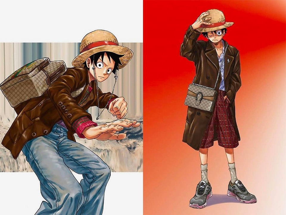 "One Piece" creator Eiichiro Oda dressed his characters in Gucci for the cover of ELLEMEN China. Photo: ELLEMEN China