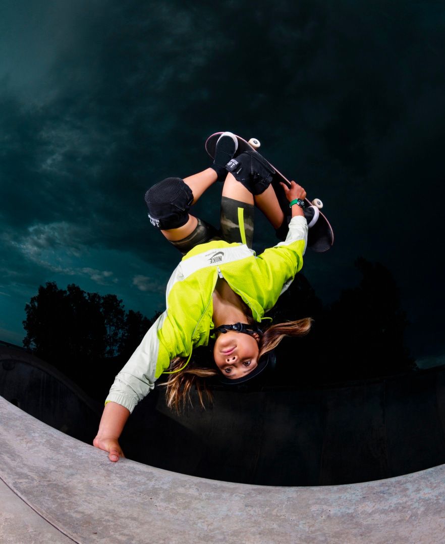 Sky Brown, 14, is one of the youngest professional skateboarders in the world. Photo: Tag Heuer