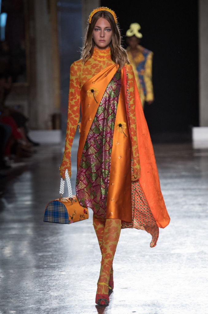 A model wears a Shuting Qiu creation at Milan Fashion Week.
