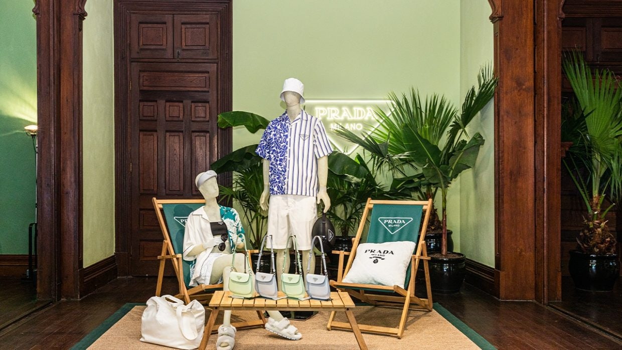 Prada launched a pop-up store featuring “Garden,” the first installment of its latest Outdoor collection at Rong Zhai in Shanghai. Photo: Courtesy of Prada.