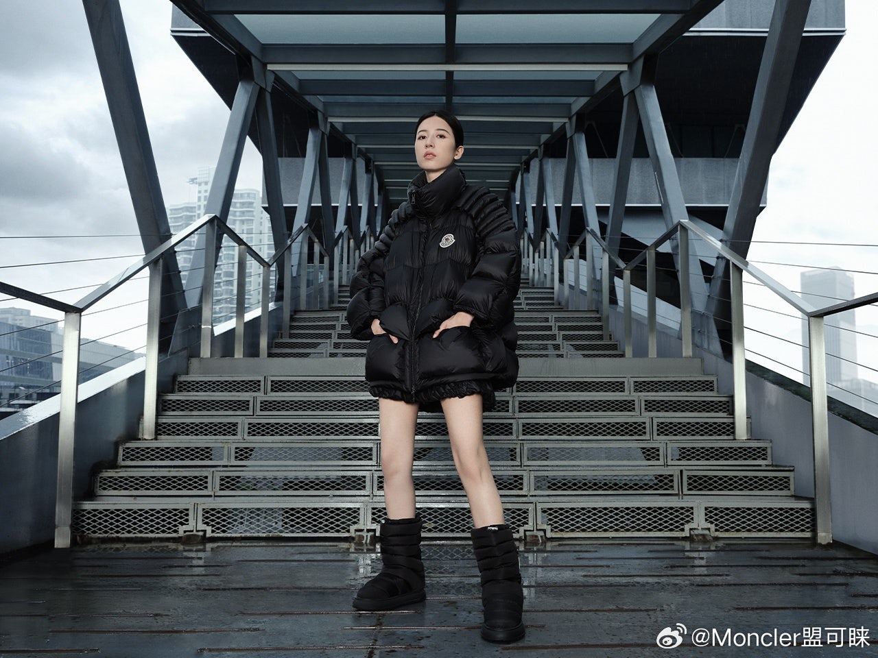 Chinese actress Zhou Yutong in the Moncler x Christopher Raxxy jacket. Photo: Moncler