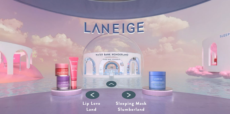 Korean skincare brand Laneige joined the virtual store trend in May. Photo: Laneige
