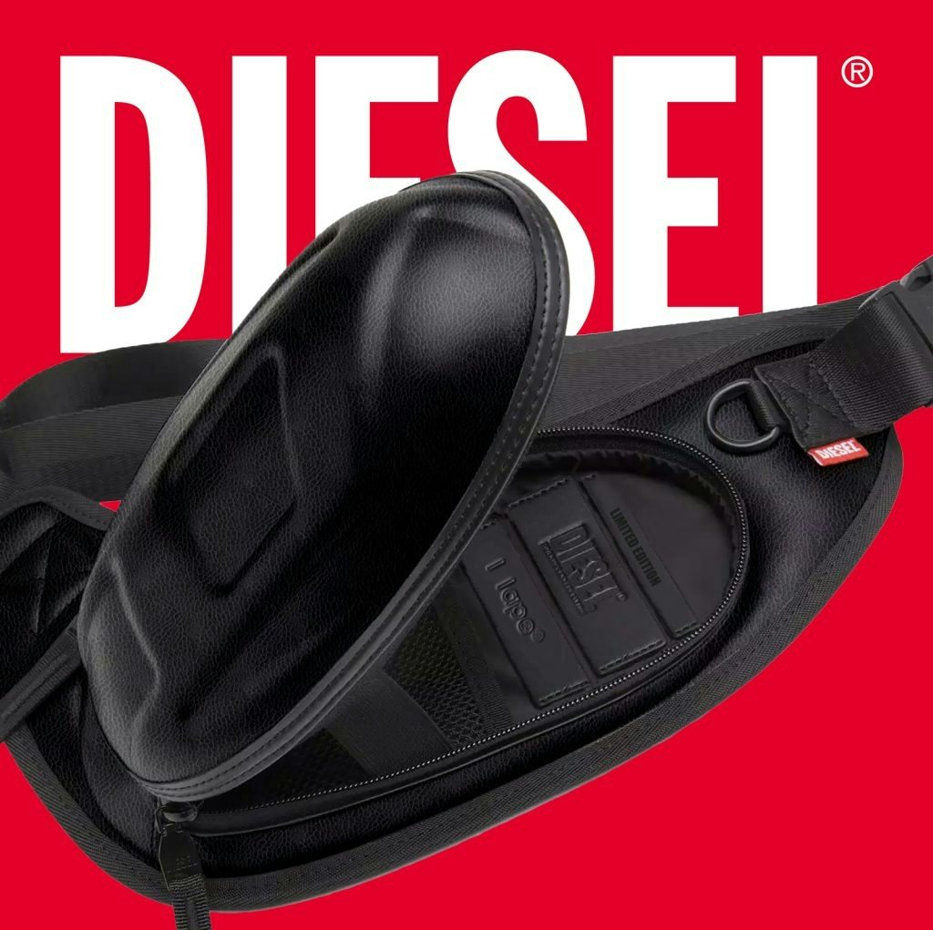 The Diesel x Hape collaboration features a limited-edition 1DR POD crossbody bag. Photo: Diesel