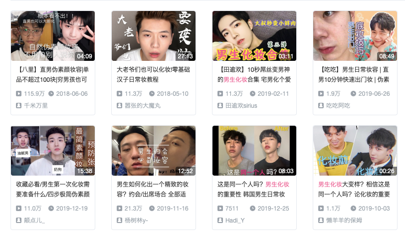 "Chinese consumers’ gender expression has become more fluid," said Shanghai-based market research agency Youthology. Photo: Screenshot of Bilibili's male makeup tutorials