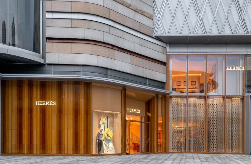 The new Hermès store in Wuhan offers a range of silk collections, leather goods, men’s ready-to-wear, and shoes. Photo: Hermès' Weibo