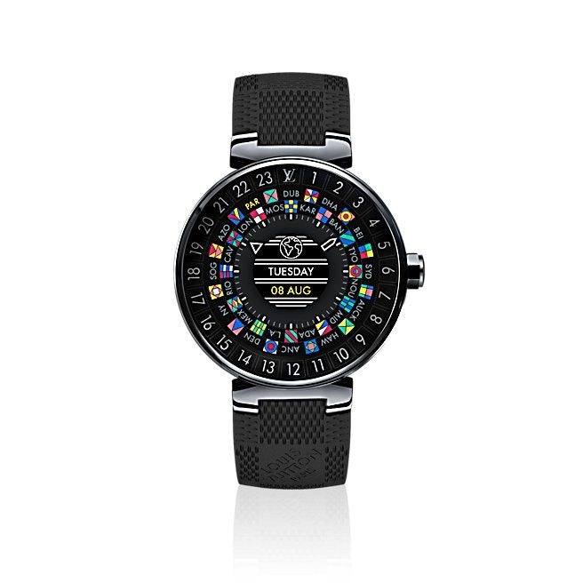 Louis Vuitton's new Tambour Horizon watch comes with customizable digital watch faces and three different case options. Photo: louisvuitton.com