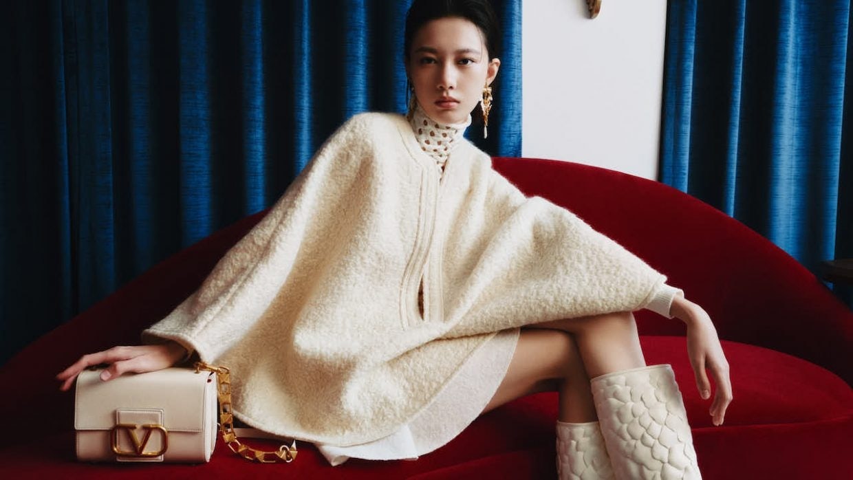 Model Zhou Zilin posing for Valentino's Double Eleven campaign in 2021. Image: Valentino
