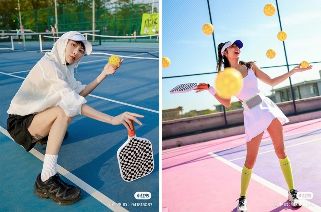 Netizens share game instructions and fashion tips on the pickleball hashtag. Photo: Xiaohongshu