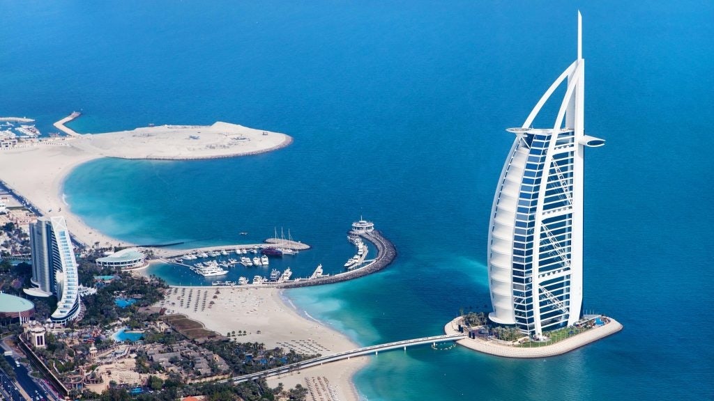 The Burj Al Arab is a five-star hotel that rests on an artificial island in Dubai. Photo: Shutterstock