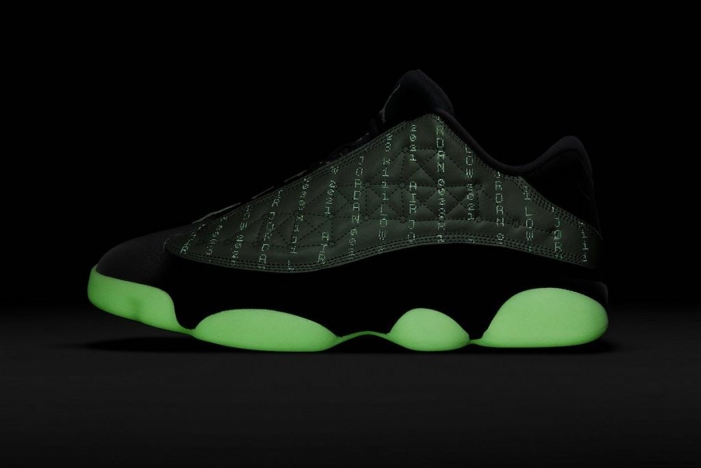 Jordan Brand is set to release a new glow-in-the-dark pair of Air Jordan 13 Low on November 11 to celebrate Singles' Day. Photo: Nike