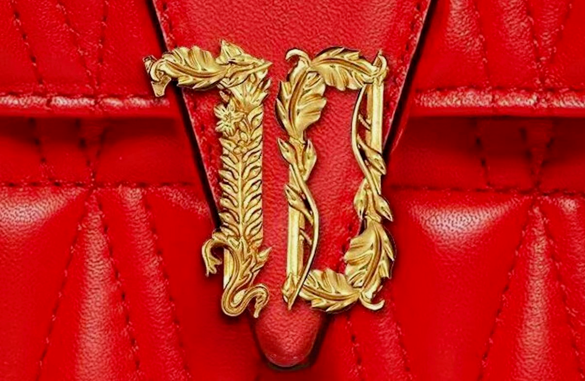 Versace posted celebratory imagery, incorporating its DNA on social media channels. Here Versace created a red handbag image with number 70 buckle. Photo: Versace/WeChat