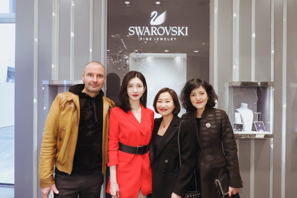In attendance at the grand opening in Chengdu were (from left to right) CEO of Swarovski Consumer Goods Business Robert Buchbauer, Spokeswoman of Swarovski Asia Jiang Shuying, Executive Vice President of Marketing Joan Ng, and Managing Director of China Judith Sun. Courtesy photo.
