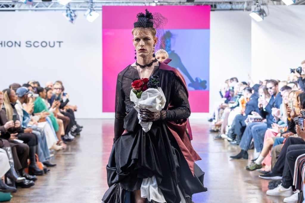 Keiyan Wong presented their gender-fluid, dramatic designs at London Fashion Week. Photo: Chris Yates