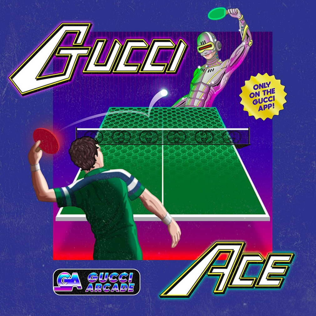 The Gucci Ace gaming app includes old favourites like ping pong. Photo: Gucci