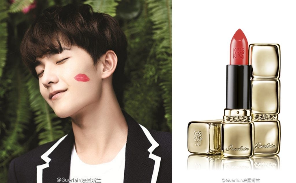Guerlain's KissKiss lipstick #344 sold out so quickly that it was dubbed "Yang Yang's shade." Photo: Guerlain's Weibo