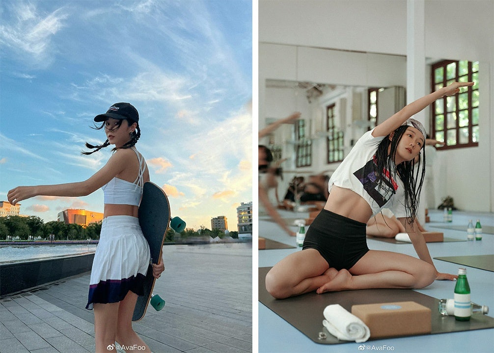 Fashion KOL @AvaFoo shares her workout looks with 3.5 million followers. Photo: Weibo @AvaFoo
