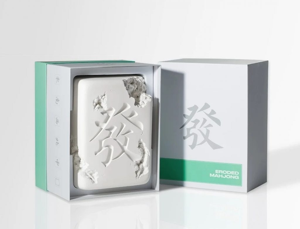 American artist Daniel Arsham partnered with hit iQiyi streetwear-oriented show Fourtry to co-create a limited edition Eroded Mahjong set. Image: Fourtry