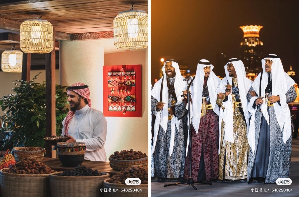 Running from November 17 to 23, the Saudi Souk Festival features food, traditional attire, and live performances. Photo: Xiaohongshu