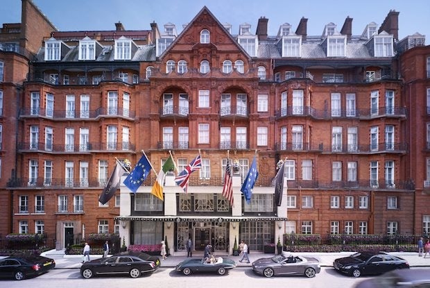 The exterior of luxury hotel Claridge's in London. (Courtesy Photo)