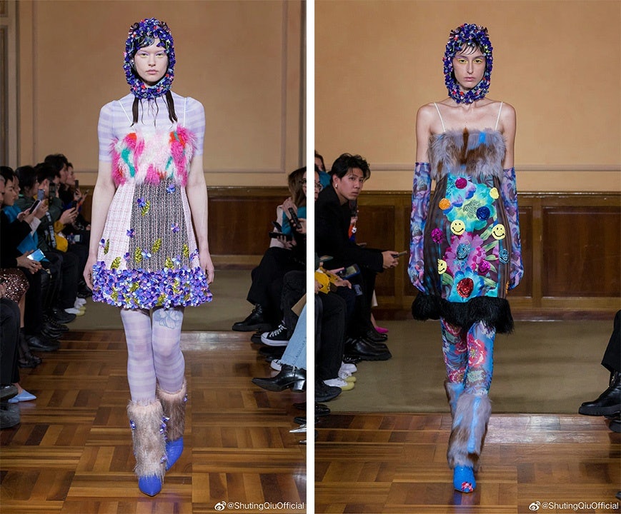 Shuting Qiu makes her return to Milan Fashion Week with sequined smiley faces and faux fur pieces. Photo: Shuting Qiu