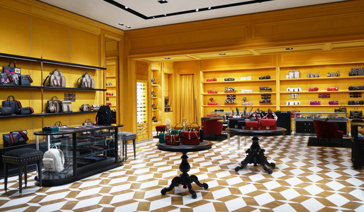 Elite shoppers tend towards high-end products, with the Global Blue study showing that almost 75% of their spend is in the luxury or hard luxury categories (Gucci at Istanbul Airport pictured)