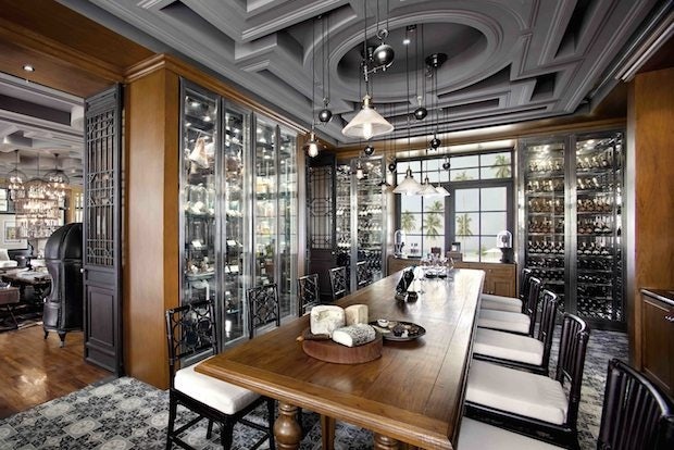 The wine tasting room in the Salon and Lounge at The Sanchaya. (Courtesy Photo)