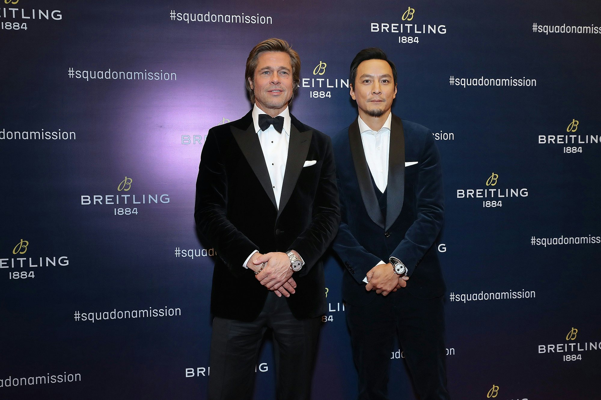 The Hollywood superstar Brad Pitt (Left) and Hong Kong actor Daniel Wu are the brand ambassadors of Breitling. Photo: VCG