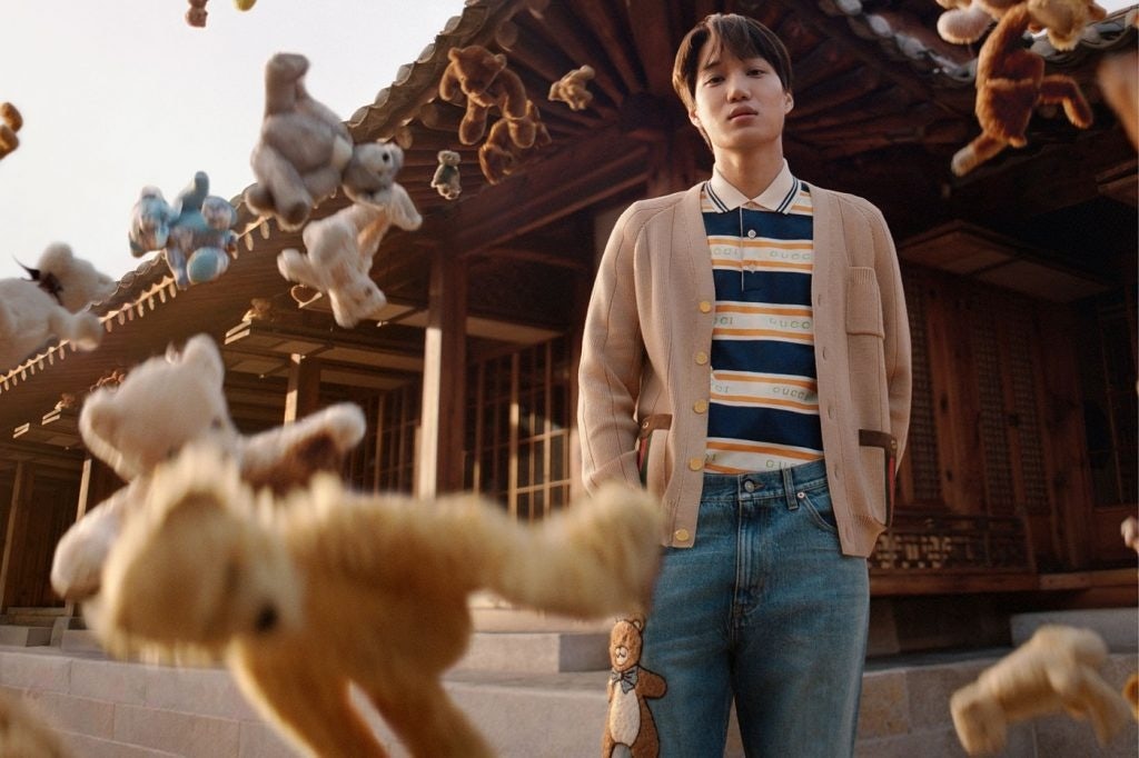 Gucci tapped EXO member KAI for a teddy bear-inspired collection. Photo: Gucci