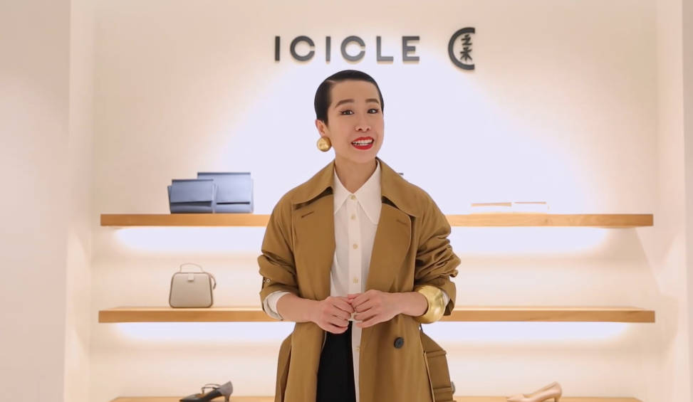 ICICLE invited stylist Tera Feng to host its Tmall livestreaming event and posted a short promotional video on Weibo beforehand. Photo: ICICLE's Weibo