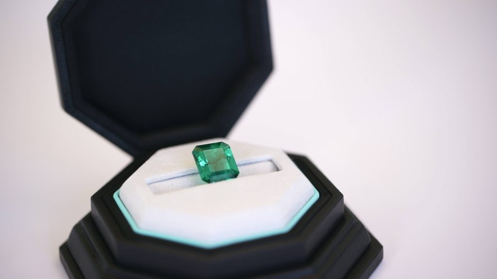 The Tiffany Muzo Emerald weighing over 10 carats is considered the finest emerald ever sourced from the famed Muzo mines in Columbia. Photo: Tiffany & Co.