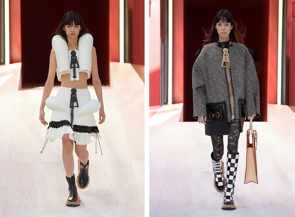 Louis Vuitton's Spring 2023 collection features oversized zippers. Photo: Courtesy of Louis Vuitton