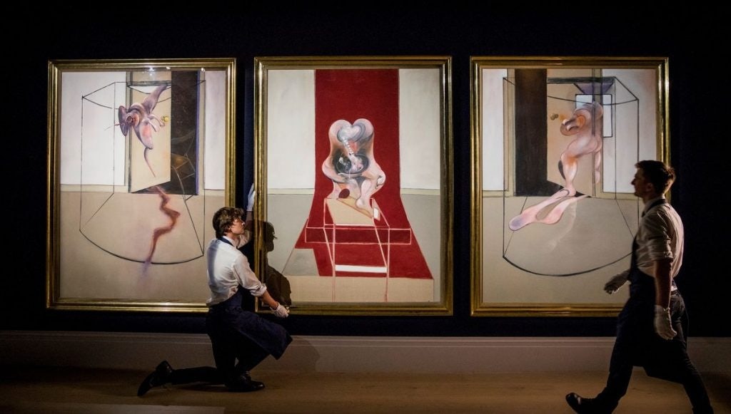 A triptych by Francis Bacon, which fetched 84.6 million at Sotheby's online auction last year, was underbid by a Chinese client. Photo: Courtesy of Sotheby's