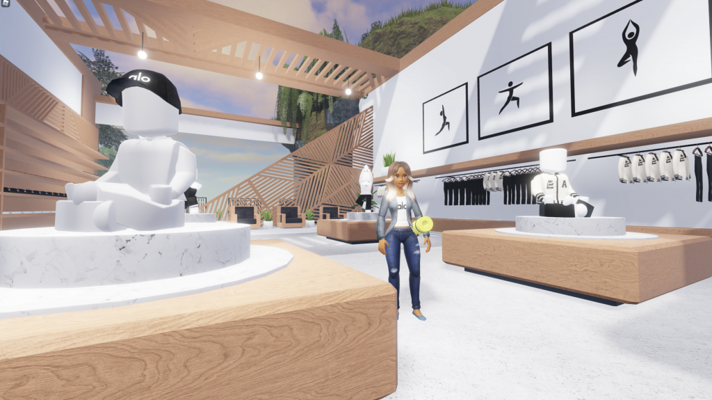 The athleisure label is investing heavily into bringing better wellness practices into the metaverse, and it's paying off. Photo: Roblox / Alo Yoga