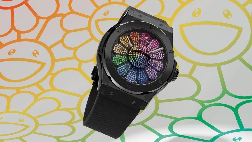 The "Classic Fusion Takashi Murakami Black Ceramic Rainbow" watch is the first to be revealed from its 13-part collection. Photo: Hublot