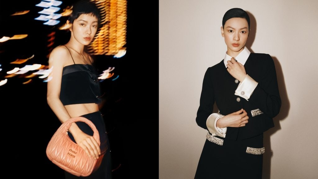 Brand ambassador Qiu Tian and singer Amber Kuo star in Miu Miu's CNY 2023 campaign. Photo: Courtesy of Miu Miu